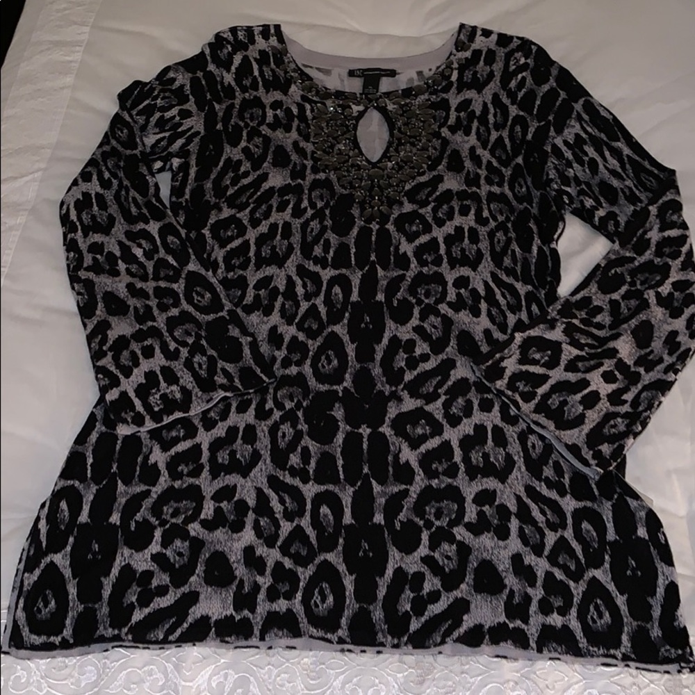 INC animal print long sleeved sweater /tunic